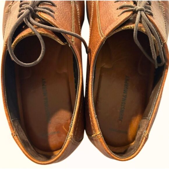 Johnston & Murphy Oxford Sheepskin Brown Leather Loafers Dress Shoes Mens 11 - Picture 9 of 10